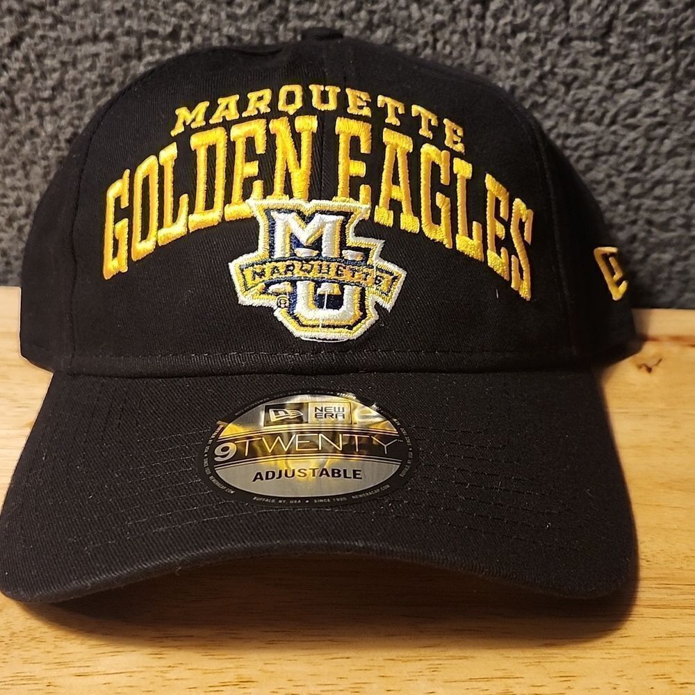 New Era Marquette Golden Eagles Black Sliderback Hat - New